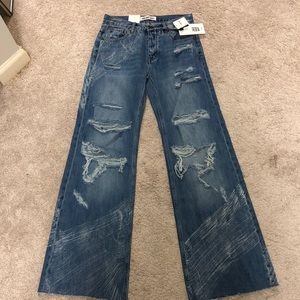 Wide Leg Ripped Jeans